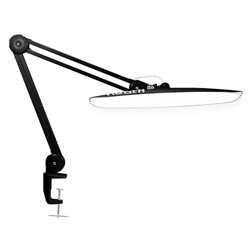 Neatfi LED Desk Lamp, 2200 Lumens, 24W, 20-Inch Wide Head (Black) - color: Black, size: Non-CCT with Clamp