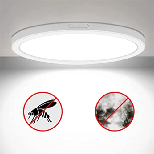 11inch Flush Mount Ceiling Light, White 24W 2400LM Dimmable Ceiling Light Fixtures, 5000K Ultra Thin Round Led Ceiling Light for Bedroom,Living Room,Kitchen, Hallway, Bathroom, 3Pack - size: 11 inch-3 Pack