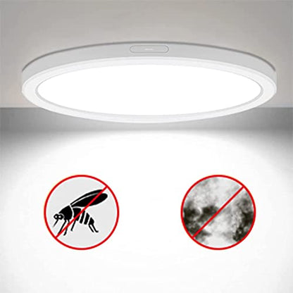 11inch Flush Mount Ceiling Light, White 24W 2400LM Dimmable Ceiling Light Fixtures, 5000K Ultra Thin Round Led Ceiling Light for Bedroom,Living Room,Kitchen, Hallway, Bathroom, 3Pack - size: 11 inch-3 Pack