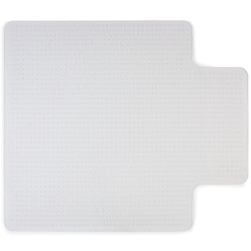 Staples Office Chair Mat, Clear, 53x45 Inch, Low-Pile Carpet, with Lip | Extended under-desk coverage and smooth glide for carpeted office floors. - size: 1 Count (Pack of 1), style: Low-Pile