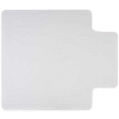 Staples Office Chair Mat, Clear, 53x45 Inch, Low-Pile Carpet, with Lip | Extended under-desk coverage and smooth glide for carpeted office floors. - size: 1 Count (Pack of 1), style: Low-Pile