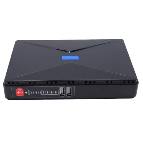 Mini UPS Uninterruptible Power Supply, ABS Router Backup Battery with 8800mAh Capacity, DC USB POE Output, Battery Indicator and Multi Protection for Home Office Security Camera (US Plug)