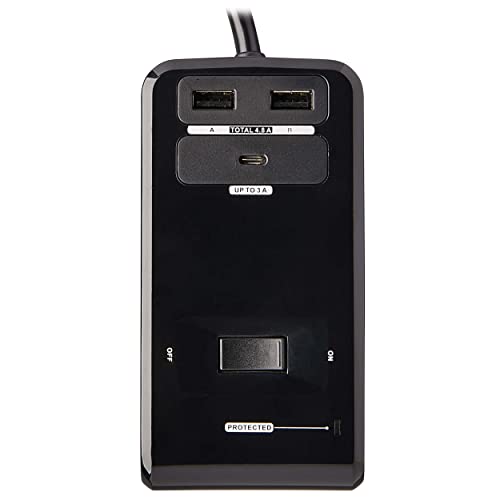 Tripp Lite Safe-IT Desk Clamp Surge Protector, 6-Outlets, USB-C & 2 USB-A Ports, 8Ft / 2.4M Cord, $50,000 Insurance & Limited Life Manufacturer's Warranty (TLP648UCBAM) - style: Safe-IT