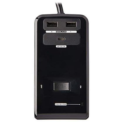 Tripp Lite Safe-IT Desk Clamp Surge Protector, 6-Outlets, USB-C & 2 USB-A Ports, 8Ft / 2.4M Cord, $50,000 Insurance & Limited Life Manufacturer's Warranty (TLP648UCBAM) - style: Safe-IT