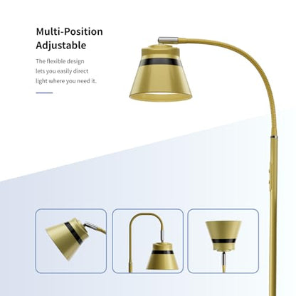 AXX Gold Floor Lamp, Standing Reading Light for Office/Bedroom/Living Room - color: Gold