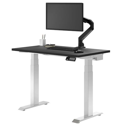 Desky Dual Mini Sit Stand Desk Black 40x24in White - color: Black / White, size: 40 x 24 inches