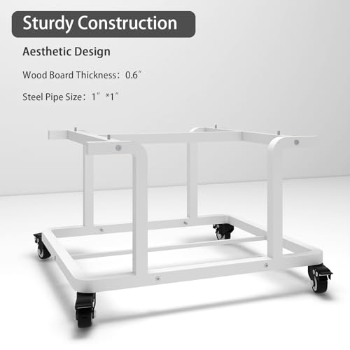 Natwind 2 Tier Laser Printer Stand,24''x20'' Under Desk Printer Cart, White - color: White