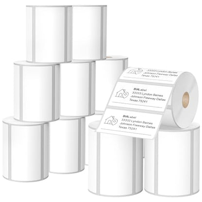 4 x 2 Inch Direct Thermal Labels, 12 Rolls, 9,000 Labels | Compatible with Zebra, Rollo and Other Desktop Direct Thermal Printers, Permanent Adhesive, Easy-Tear Perforations - size: 4" x 2"