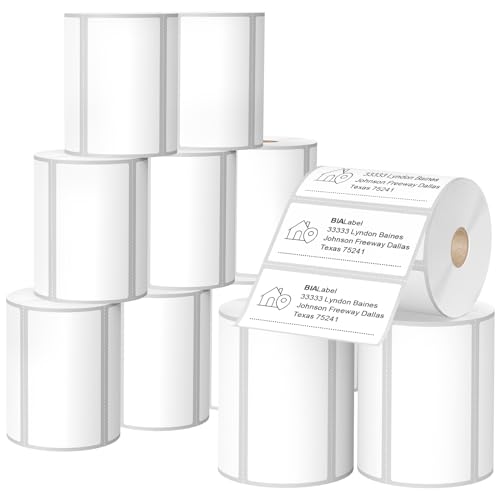 4 x 2 Inch Direct Thermal Labels, 12 Rolls, 9,000 Labels | Compatible with Zebra, Rollo and Other Desktop Direct Thermal Printers, Permanent Adhesive, Easy-Tear Perforations - size: 4" x 2"
