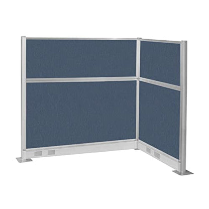 Versare Pre-Configured Hush Panel Electric Cubicle | Workstation Divider Walls | Cubicle Privacy Panels | Office Partition Walls - color: Ocean, size: 6' x 4' L-Build