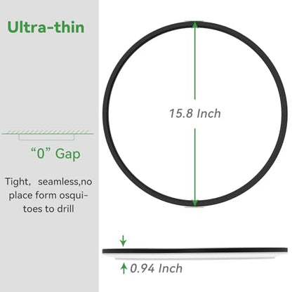 hepside 15.8INCH 2Pack Big Dimmable Flush Mount Ceiling Light Fixture Black, 3CCT 3000/4500/6000K Ceiling Lamp, 36W 4200LM Super Bright Low Profile Light for Bedroom, Kitchen, Bathroom, Hallway - color: Black, size: 15.8Inch-2pack