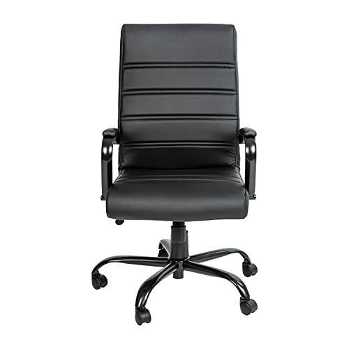 Flash Furniture High Back LeatherSoft Executive Office Chair, Black | 360° Swivel, Height Adjustable, Commercial Grade - color: Black Leathersoft/Black Frame
