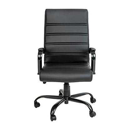 Flash Furniture High Back LeatherSoft Executive Office Chair, Black | 360° Swivel, Height Adjustable, Commercial Grade - color: Black Leathersoft/Black Frame