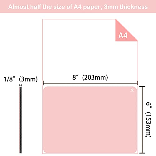 Audimi Small Mouse Pad 6 x 8 Inch, Mini Mouse Pad Thick for Laptop Wireless Mouse Home Office Travel, Portable & Washable (Pink) - color: Pink