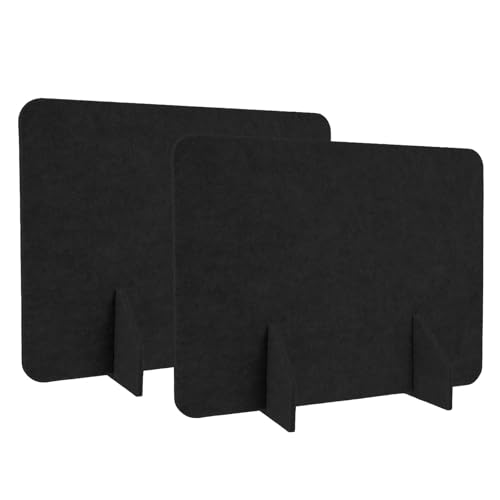 Desktop Privacy Panel Desk Divider 2pcs 30x40cm Felt Partition Board Black Noise Reduction Office Cubicle Table Partition Screen for Study and Work