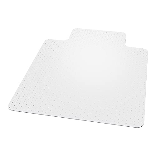 Staples Office Chair Mat, Clear Floor Mats with Lip, Medium-Pile Carpets, Extended Under-Desk Coverage, 48 x 36 Inch, Smooth Glide | Extended under-desk coverage and smooth glide for carpeted office floors. - size: 36" x 48", style: Medium-Pile