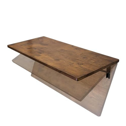 StoreYourBoard Wall Mounted Folding Workbench, 40x18 in, Holds 200 lbs - color: 40"x18" - Dark Wood | Black Powder-coated Brackets
