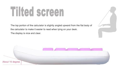 Lofree Calculator, Clicky Calculator(White and Purple) | Large LCD Display 8 Digit Tilt Screen and Big Button for Teachers Students Basic Office - color: White and Purple