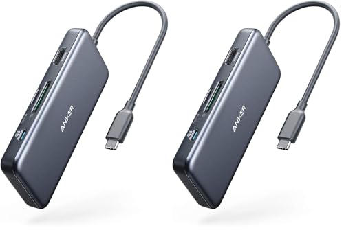 Anker USB C Hub (7-in-1), with 4K HDMI, 85W Power Delivery, USB-C and 2 USB-A 5Gbps Data Ports, microSD and SD Card Reader, for MacBook Air, MacBook Pro, XPS, and More (Pack of 2) - style: Hub