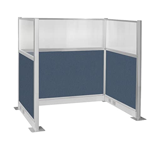 Versare Pre-Configured Hush Panel Electric Cubicle | Workstation Divider Walls | Cubicle Privacy Panels | Office Partition Walls - color: Ocean, size: 6' x 4' W/ Window Single