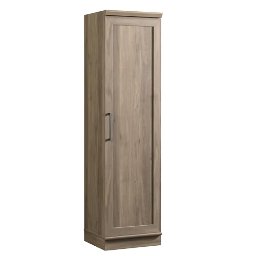 Sauder HomePlus Kitchen Pantry Storage Cabinet Slim Single Door with Adjustable Shelves, Living Room Storage Cabinet, in Salt Oak - color: Salt Oak