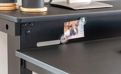 Stand Up Desk Store Crank Adjustable Two Tier Standing Desk with Heavy Duty Steel Frame (Black Frame/Black Top, 48" Wide) - color: Black Frame/Black Top, size: 48 Inches