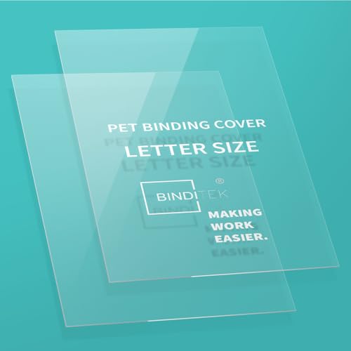 Binditek 6 Mil PET Binding Covers, 8.5 x 11 Inches, Ultra Clear, 100 Pack | Plastic PET Binding Covers, Letter Size, Ultra Clear, Square Corners, Unpunched, Ideal for Business Reports and Proposals - size: 6 Mil, style: Ultra Clear , 100P
