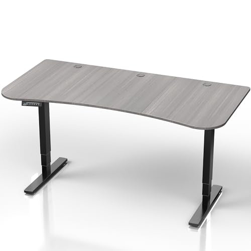 VIVO Dark Gray 63 x 32 in Standing Desk, DESK-KIT-2EBG - color: Dark Gray Top / Black Frame, size: 63 x 32 inch