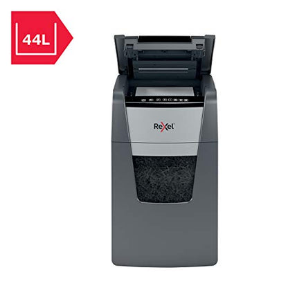 Rexel Optimum Auto Feed+ 130 Sheet Automatic Cross Cut Paper Shredder, P-4 Security, Small Office Use, 44 litre Removable Bin, 2020130X