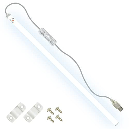 TrueColor USB LED Under Cabinet Light Bar, Frosted Cover, 24 in, Daylight - color: Daylight, size: 24 inches
