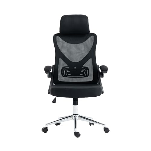 Techni Mobili High Back Mesh Office Chair w/Lumbar Support,Ergonomic, Black