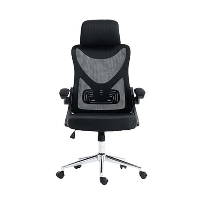Techni Mobili High Back Mesh Office Chair w/Lumbar Support,Ergonomic, Black