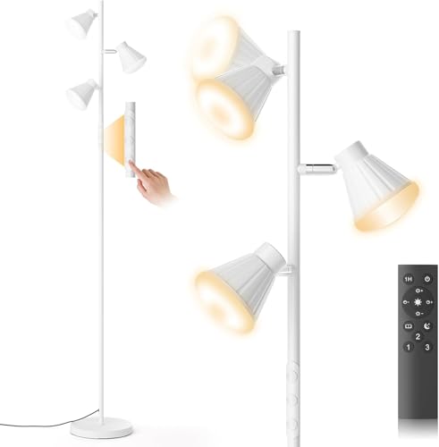 SIBRILLE 36W LED Tree Floor Lamp with Remote for Living Room Bedroom - color: White