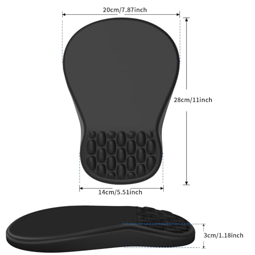 YIWEI Ergonomic Mouse Pad with Wrist Rest for Carpal Tunnel Pain Relief - color: Black