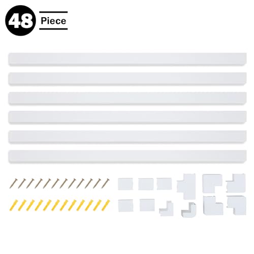 Simple Cord Organizer, 150in Cable Management Under Desk - Easy to Install Screws or Adhesive Mount Cord Covers for Wires on Wall, Desk and Home Office, Wall Cable Organizer (White)