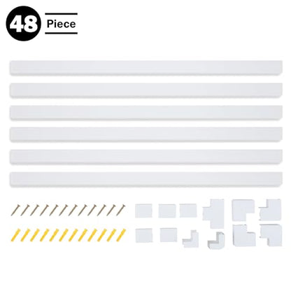 Simple Cord Organizer, 150in Cable Management Under Desk - Easy to Install Screws or Adhesive Mount Cord Covers for Wires on Wall, Desk and Home Office, Wall Cable Organizer (White)