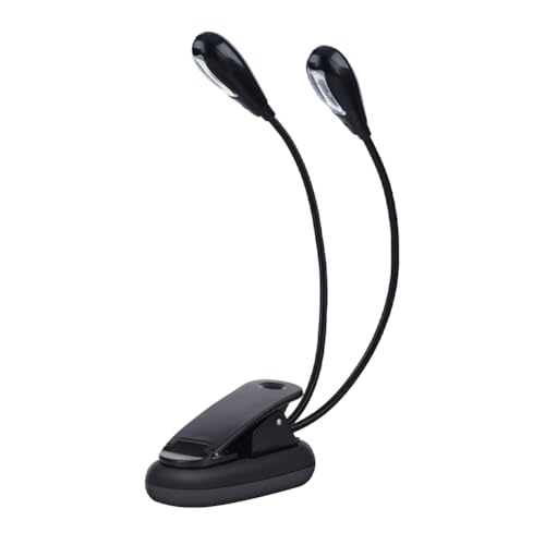 Joyzan Music Stand Light, Clip on LED Book Lights Dual Arm Reading Lamp | Eye Cared 360°Flexible Gooseneck USB Desk Rechargeable Clamp Mini Bed Bookworms Piano Player Travel Orchestra - size: 8 beads