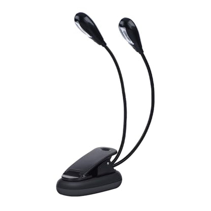 Joyzan Music Stand Light, Clip on LED Book Lights Dual Arm Reading Lamp | Eye Cared 360°Flexible Gooseneck USB Desk Rechargeable Clamp Mini Bed Bookworms Piano Player Travel Orchestra - size: 8 beads