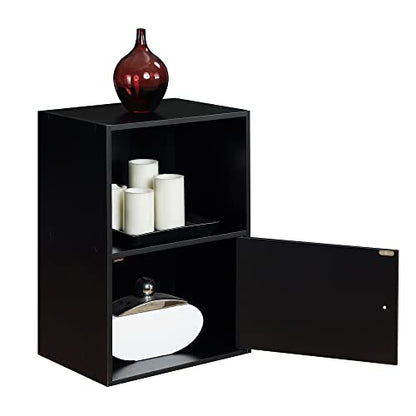Convenience Concepts 151186 1-Door X-Tra Storage Cabinet, Black - color: Black