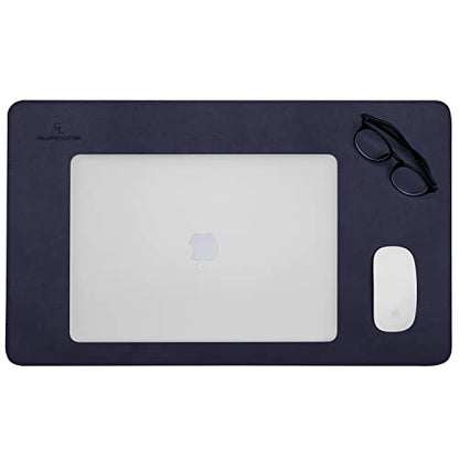 Gallaway Leather Desk Mat - Office Writing Desk Pad, Medium 24" x 14" Navy Blue, Gift Ready Elegant Computer Desk Cover Protector - color: Navy Blue, size: Medium