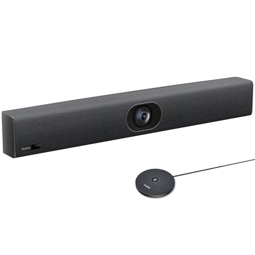 Yealink UVC40 E2 & VCM35 Expansion Mic Bundle 4K Video Conference System | All-in-One Video Bar for Small to Medium Meeting Rooms, 8 Microphone Arrays, AI Auto Framing, Full-Duplex HD Audio Video