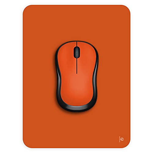 Audimi Small Mouse Pad 6 x 8 Inch, Mini Mouse Pad Thick for Laptop Wireless Mouse Home Office Travel, Portable & Washable (Orange) - color: Orange