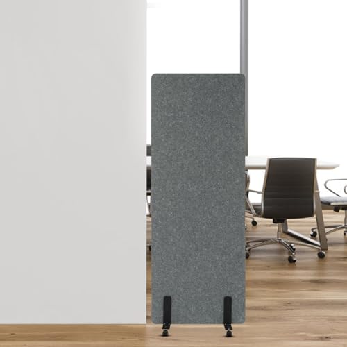 Office Partition, 24 x 66 Room Divider Large Privacy Screen Portable Partition Wall, Free Standing Office Divider Screen for Home Office Dorm Decor (Light Grey)