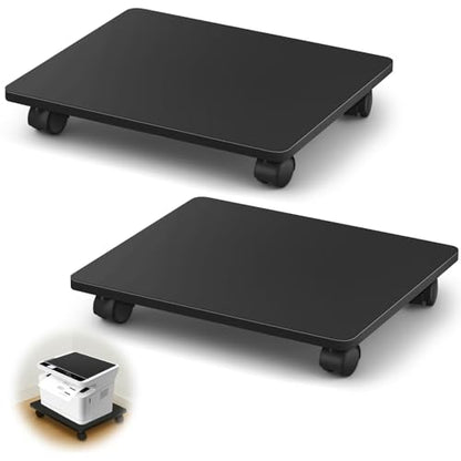 Beeveer 2 Pcs Black Under Desk Printer Stand 13.8 x 11.8 x 2.4 Inches - color: Black, size: 13.8 x 11.8 x 2.4 Inches