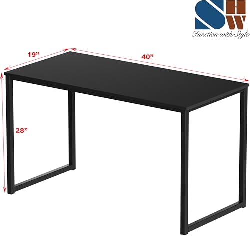 SHW Mission 40-Inch Home Office Computer Desk, Black - color: Black, size: 40-Inch