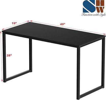 SHW Mission 40-Inch Home Office Computer Desk, Black - color: Black, size: 40-Inch