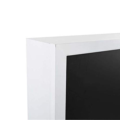 Prinz Work from Home Wall-Mounted Desk, White Folding Desk with Chalkboard Front, Space-Saving Floating Desk Design, Ready to Hang, Interior Shelves, 36 x 24 x 5 Inches, White - color: White
