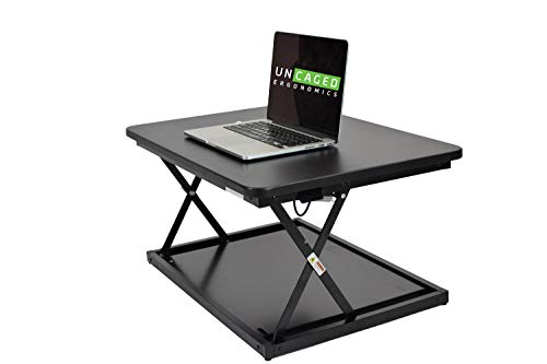Uncaged Ergonomics Small Standing Desk Converter & Desk Riser (2 Pack) - color: 2 Pack | BLACK