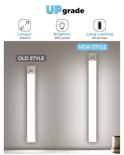 ASOKO Under Cabinet Lights 2500mAh, White, 3 Packs-12inch - color: Silver-White Light, size: 3 Packs-13.8inch