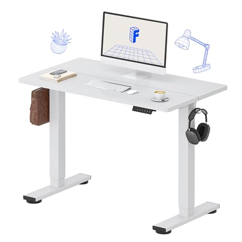 FLEXISPOT 40x24 Inch Electric Standing Desk, White | Home Office, Remote Work, Study Space, Laptop & Monitor Setup, Everyday Use, Spliced Desktop - color: White, size: 40"x24"